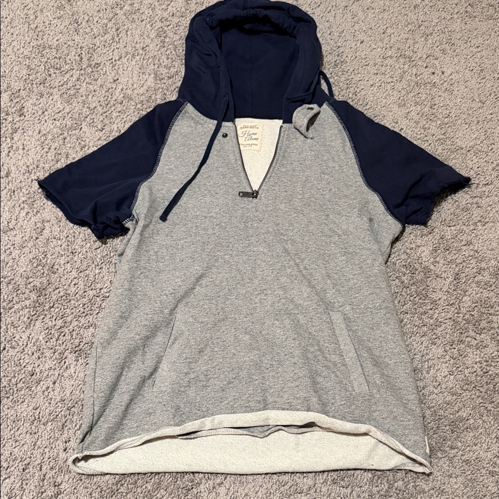 Scotch & Soda Gray and Navy V-Neck Sweater